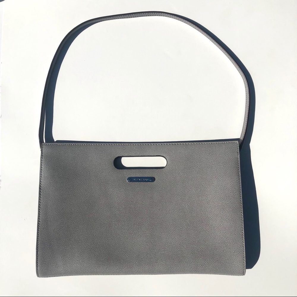 Michael Kors Gray Envelope Clutch W/ Strap EUC